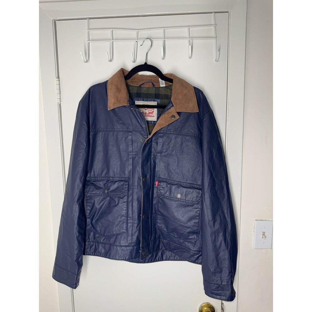 Vintage Levi’s Waxed Field Jacket Brown Corduroy Collar Workwear Coat